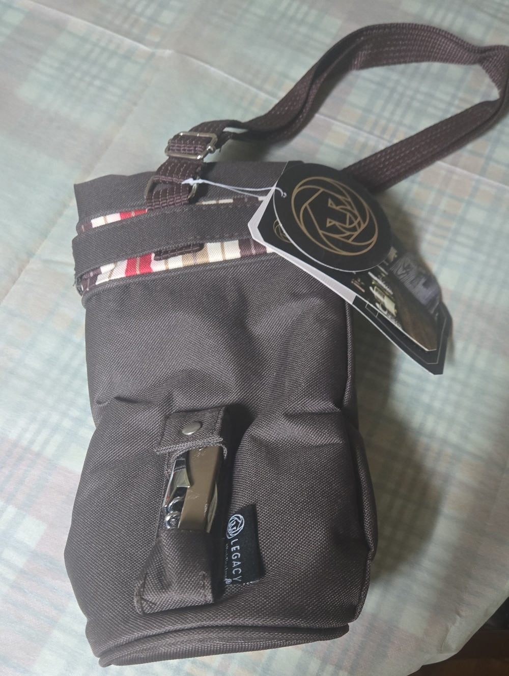 NWT- Legacy Brown Insulated Wine Shoulder Pouch with corkscrew